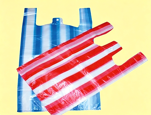 Striped t-shirt bags