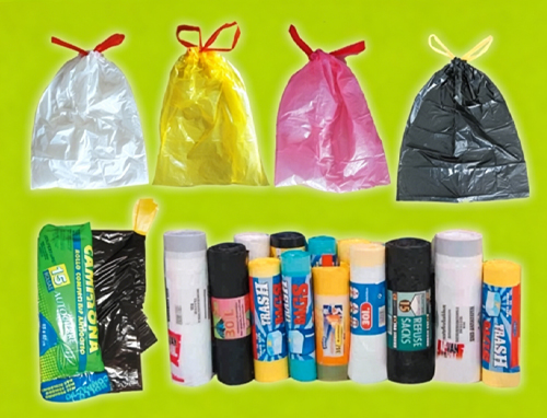 Drawstring garbage bags